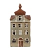 Clayre & Eef Theelichthouder "Huis" kaki/lichtbruin - (B)12 x (H)25 x (D)9 cm