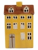 Clayre & Eef Windlicht "Haus" in Gelb - (B)12 x (H)18 x (T)8 cm