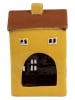 Clayre & Eef Windlicht "Huis" geel - (B)12 x (H)18 x (D)8 cm