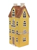 Clayre & Eef Theelichthouder "Huis" geel/lichtbruin - (B)11 x (H)25 x (D)9 cm