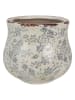 Clayre & Eef Blumentopf in Creme/ Grün - (H)13 x Ø 15 cm