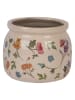 Clayre & Eef Bloempot beige/groen/roze - (H)10 x Ø 12 cm