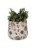 Clayre & Eef Bloempot beige/groen - (H)16 x Ø 18 cm