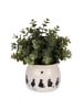 Clayre & Eef Bloempot beige/zwart - (H)10 x Ø 12 cm