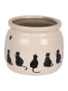 Clayre & Eef Blumentopf in Beige/ Schwarz - (H)13 x Ø 16 cm