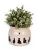 Clayre & Eef Blumentopf in Beige/ Schwarz - (H)13 x Ø 16 cm