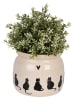 Clayre & Eef Doniczka w kolorze beżowo-czarnym - wys. 13 x Ø 16 cm