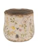 Clayre & Eef Blumentopf in Beige/ Grün/ Gelb - (H)10 x Ø 11 cm