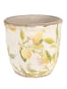 Clayre & Eef Blumentopf in Weiß/ Gelb - (H)13 x Ø 14 cm