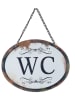 Clayre & Eef Dekoracyjny szyld w kolorze biało-czarnym - 17 x 13 x 1 cm