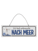 Clayre & Eef Schild in Weiß/ Blau - (L)30 x (B)10 cm