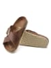Birkenstock Leder-Pantoletten "Siena Big Buckle" in Braun