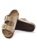 Birkenstock Leder-Pantoletten "Arizona Big Buckle" in Beige