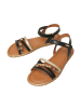 s.Oliver Sandalen zwart/lichtbruin/goudkleurig