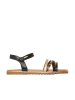 s.Oliver Sandalen in Schwarz/ Hellbraun/ Gold