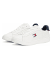 Tommy Hilfiger Leren sneakers wit/donkerblauw