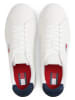 Tommy Hilfiger Leren sneakers wit/donkerblauw
