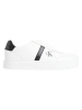 Calvin Klein Leder-Sneakers in Weiß/ Schwarz