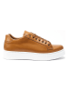British Passport Leder-Sneakers in Hellbraun
