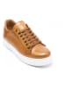 British Passport Leren sneakers lichtbruin