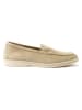 British Passport Leder-Mokassins in Beige