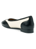 British Passport Leder-Ballerinas in Schwarz/ Creme