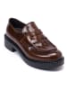 British Passport Leren mocassins "Penny" bruin