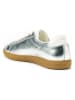 British Passport Leder-Sneakers in Silber