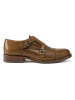 British Passport Leder-Monkstraps in Hellbraun