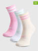 4F 3-delige set: sokken crème/roze/wit