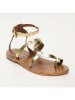 CALANK Leren sandalen goudkleurig