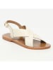 CALANK Leder-Sandalen in Creme