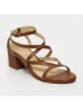 CALANK Leren haksandalen bruin