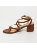 CALANK Leren haksandalen bruin