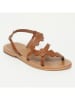 CALANK Leder-Sandalen in Hellbraun