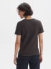 OPUS Shirt donkerblauw/lichtbruin