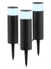 Brilliant Solarne lampy LED (3 szt.) "Dody" w kolorze czarnym na trzonku - wys. 39 cm