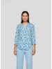 Rabe Bluse in Hellblau/ Gelb