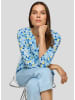 Rabe Bluse in Hellblau/ Gelb