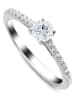 DIA DIAMONDS Zilveren ring met edelstenen en diamanten