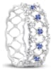 DIA DIAMONDS Zilveren ring met edelstenen en diamanten