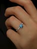 DIA DIAMONDS Zilveren ring met eelstenen en diamanten
