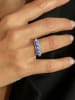 DIA DIAMONDS Vergulde ring met diamanten en edelstenen