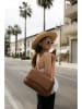 maison héritage PARIS Leren schoudertas "Tiva" camel - (B)32 x (H)18 x (D)10 cm