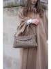 maison héritage PARIS Leder-Henkeltasche "Siena" in Taupe - (B)34 x (H)22 x (T)12 cm