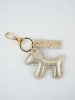 maison héritage PARIS Leren sleutelhanger "Mish" goudkleurig in Gold - (B)7 x (H)6 cm