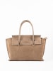 maison héritage PARIS Leder-Henkeltasche "Pretti" in Taupe - (B)34 x (H)21 x (T)13 cm