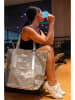 maison héritage PARIS Shopper bag "Blues" w kolorze srebrno-szarym - 35 x 52 x 20 cm