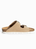 Sunbay Leren slippers "Trefle" beige