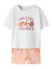 name it 2-delige outfit "Eniaz" wit/oranje